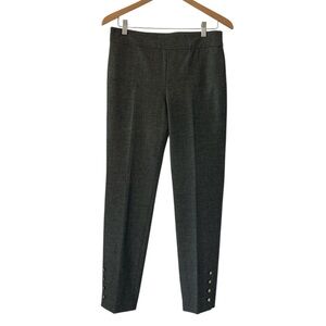 Talbots 6 Dark Gray Ankle Pants with Gold Button Accents